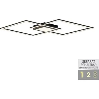 LEUCHTEN DIREKT is JUST LIGHT LED stropní svítidlo 106x37cm, černá, ploché, paměťová funkce, panel 3000K