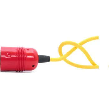 Objímka na žárovku Objímka E27 kovová barvená kr.závit s textilním kabelem dle výběru