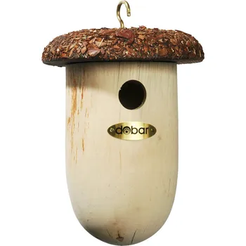 Hnízdní budka dobar ptačí budka s hnízdištěm ve tvaru žaludu se střechou z borovicové kůry