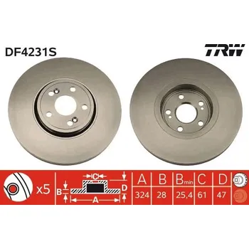 Brzdový kotouč Brzdový kotouč TRW DF4231S
