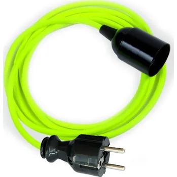 Příslušenství pro svítidlo Textilní kabel 2x0,75mm2 Žlutý Reflexní ZL2 s objímkou a vidlicí