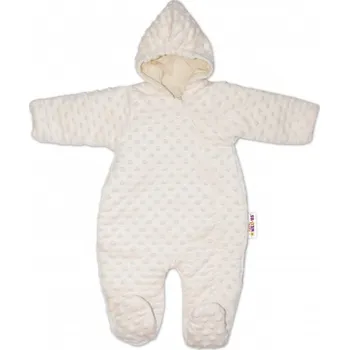 Dětský overall Baby Nellys Kombinézka/overálek Minky, zateplená - smetanová 74 (6-9m)