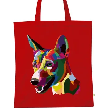 Nákupní taška BIO plátěná taška s potiskem Pes geometrie