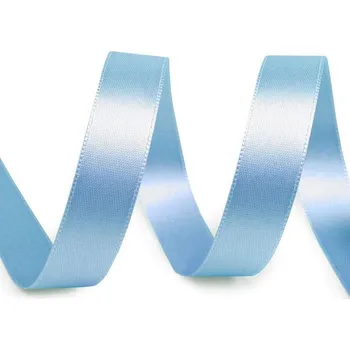Atlasová stuha oboulící svazky po 5 m šíře 15 mm, barva 401 modrá světlá