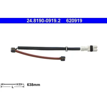 Brzdová destička Výstražný kontakt, opotřebení obložení ATE 24.8190-0919.2