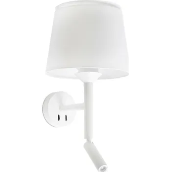 Nástěnné svítidlo FARO SAVOY nástěnná lampa, bílá, se čtecí lampičkou