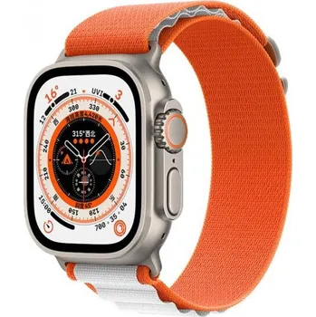 Řemínek na hodinky Nylonový řemínek alpský tah pro Apple Watch Ultra 49mm / 46mm / 45mm / 44mm / 42mm - oranžovobílý