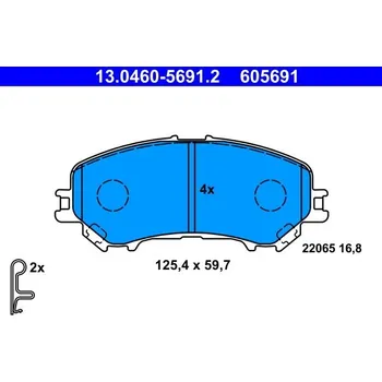 Brzdová destička Sada brzdových destiček, kotoučová brzda ATE 13.0460-5691.2