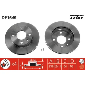Brzdový kotouč Brzdový kotouč TRW DF1649