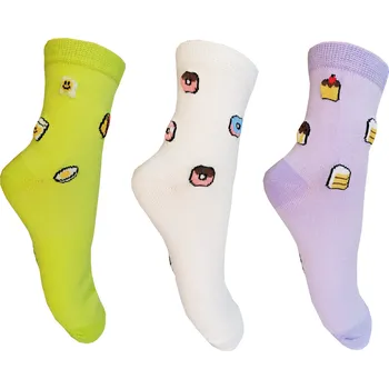 Dívčí ponožky - Aura.Via GZN8229, fialová/bílá/zelinkavá Barva: Mix barev, Velikost: 32-35