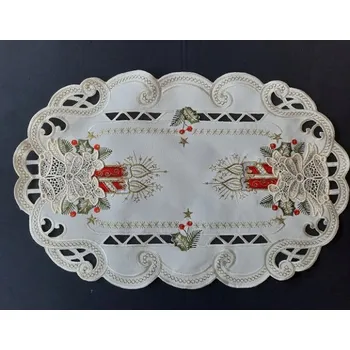 ubrus UBRUS vyšívaný 44 x 28 vánoční 001 červená