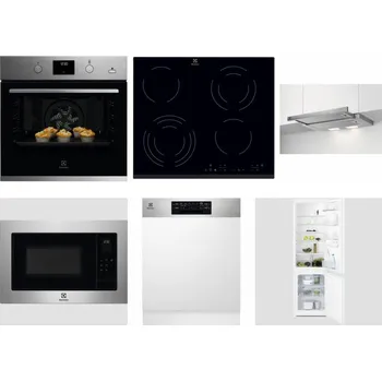 Set domácích spotřebičů ELECTROLUX KODGH70TX + ELECTROLUX EHF6343FOK + ELECTROLUX LFP326S + ELECTROLUX EMS4253TEX + ELECTROLUX EEM48300IX + ELECTROLUX LNT3LF18S
