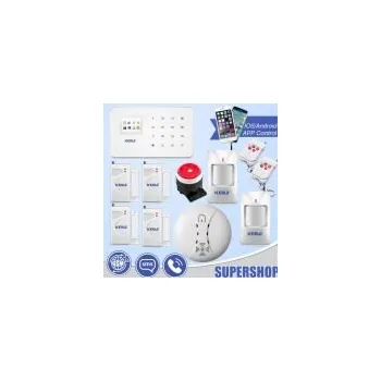 Sada domovního alarmu GSM bezpečnostní poplašný systém / alarm / SMS / volání / automatické vytáčení, kouřové čidlo, kompletní sada