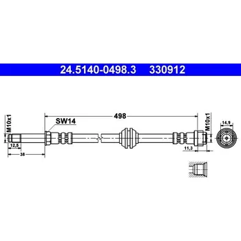 Brzdová hadice Brzdová hadice ATE 24.5140-0498.3