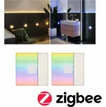 PAULMANN LumiTiles LED dlaždice čtvercová 2ks sada IP44 100x10mm 230/12V 2x0,75W stmívatelné 2700K bílá umělá hmota/hliník