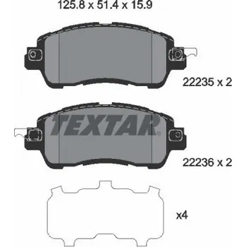 Brzdová destička Sada brzdových destiček, kotoučová brzda TEXTAR 2223501