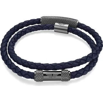 Náramek ŠPERKY-NM, Police náramek modrá kůže PEAGB0001123 Délka náramku: 20 cm