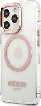 Pouzdro na mobilní telefon Guess Transparent MagSafe pro Apple iPhone 13 Pro Max čiré/růžové