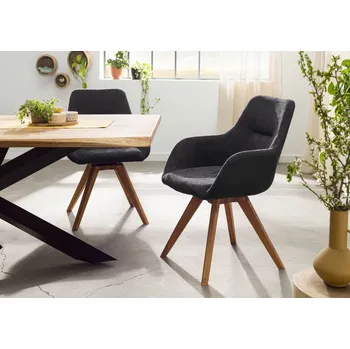 TACOMA Otočná židle divoký dub, 56x60x87, černá