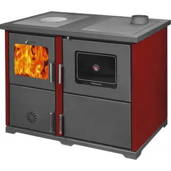 Sporák na tuhá paliva Hoşseven Lotus Hydro TV pravý, červený