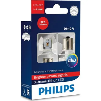 Autožárovka Philips P21W 12V X-treme Vision LED RED Intense 2ks 12898RX2