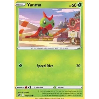 Karetní hra Pokémon ASR 006/189 Yanma - Astral Radiance Stav: Near Mint, Verze: REVERSE HOLO