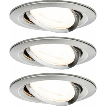 Bodové svítidlo PAULMANN Vestavné svítidlo LED Nova kruhové 3x6,5W GU10 kov kartáčovaný výklopné 934.29 P 93429