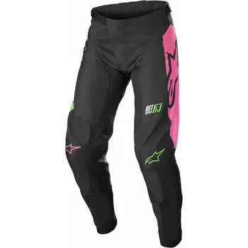 Moto kalhoty Kalhoty RACER COMPASS 2022, ALPINESTARS, dětské (černá/zelená neon/růžová fluo) 26