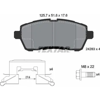 Brzdová destička Sada brzdových destiček, kotoučová brzda TEXTAR 2428302