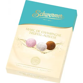Bonboniéra Schwermer Kugeln - luxusní bonboniérka 120 g s alkoholovou náplní - MARC DE CHAMPAGNE - VÝPRODEJ !!! DMT: 9/2022 (Marc de Champagne trüffel )