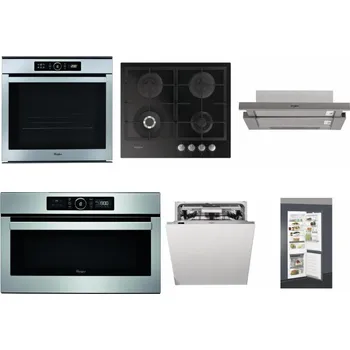 Set domácích spotřebičů WHIRLPOOL ABSOLUTE AKZM 8480 IX + WHIRLPOOL GOFL 629/NB + WHIRLPOOL AKR 5390/1 IX + WHIRLPOOL ABSOLUTE AMW 730 IX + WHIRLPOOL WIO 3O540 PELG + WHIRLPOOL ART 66112