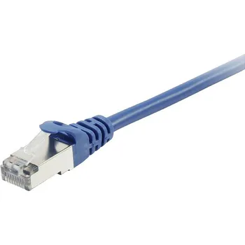 Datový kabel Equip 605537 RJ45 síťové kabely, propojovací kabely CAT 6 S/FTP 0.50 m modrá pozlacené kontakty 1 ks