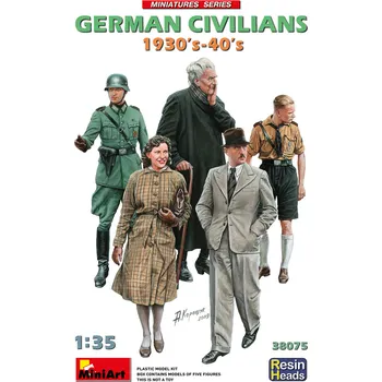Plastikový model Miniart 1/35 German Civilians 1930-40s (w/ resin heads)