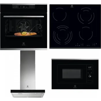 Set domácích spotřebičů ELECTROLUX KOBCS31X + ELECTROLUX EHF6343FOK + ELECTROLUX LFT766X + ELECTROLUX LMS2203EMX