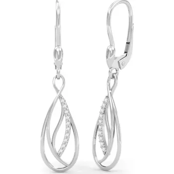 Náušnice Couple, Visací náušnice Medora, bílé zlato se zirkony, 585-66-3-0405.1B00.0.00.001.10