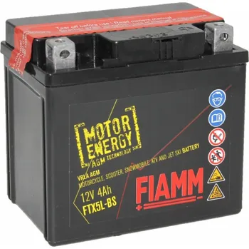Motobaterie Motobaterie Fiamm Motorenergy AGM 12V, 5Ah, FTX5L-BS
