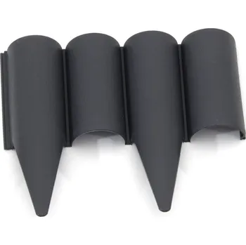 Zahradní obrubník Šedý plastový palisádový zahradní obrubník FLOMA Wood - délka 25 cm, výška 12,5 cm