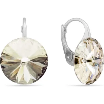 Náušnice Náušnice šedé Rivoli se Swarovski Elements Sweet Candy KA112214SS Silver Shade 14 mm