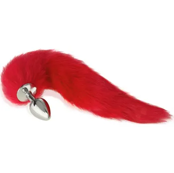 Anální kolík ANÁLNÍ KOLÍK Z NEREZOVÉ OCELI S DLOUHÝM LIŠČÍM OHONEM – 87657681