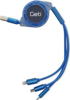 Datový kabel Geti microUSB/USB-C 1,1 m modrý