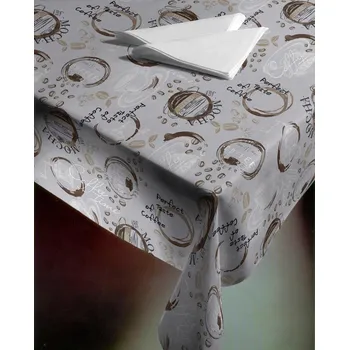 Stolování Ubrus s nešpinivou úpravou, Perfect Coffee, šedý