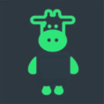 Samolepící dekorace Fosforová samolepka na vypínač "Kravička" 13x22 cm