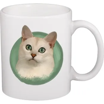 Hrnek malý bílý s potiskem Burmilla