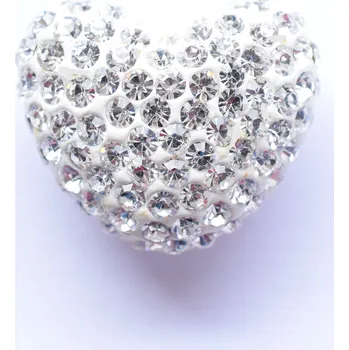 Korálek Šatonová srdce velké Crystal 17 x 14,5mm polovrtané AB 032