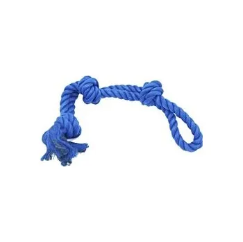 Hračka pro psa Nayeco hračka pro psa přetahovadlo bavlna s 3 uzly 60 cm 630 g modrá