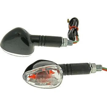 Směrový světlomet Vparts Sada blinkrů M10 černá Doozy čirý, dlouhý VC20115