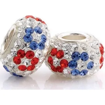 Souprava šperků Korálek s velkým průvlekem a šatony, Crystal, Light Sapphire, Light Siam, AG 925 Z 386-1