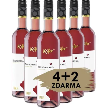 Víno Käfer Negroamaro rosé Halbtrocken, 4+2 zdarma, 6x0,75l