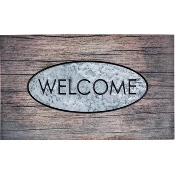 Rohožka Venkovní čisticí vstupní rohož FLOMA Residence Welcome Wood - délka 45 cm, šířka 75 cm, výška 0,9 cm