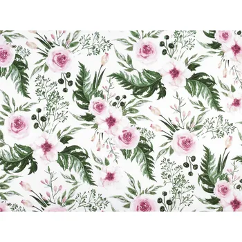 Bavlněná látka / plátno růže, barva 1 (1135N) bílá